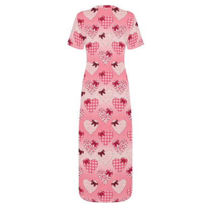 hearts-short-sleeve-long-dress-long-dress-jlr-design-18623 - JLR Design