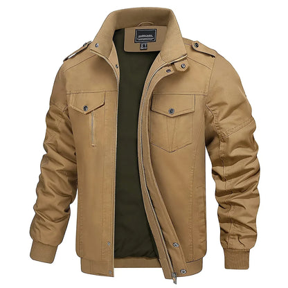 leichte-herren-bomberjacke-mit-stehkragen-und-cargo-taschen-bomberjacke-jlr-design-1 - JLR Design