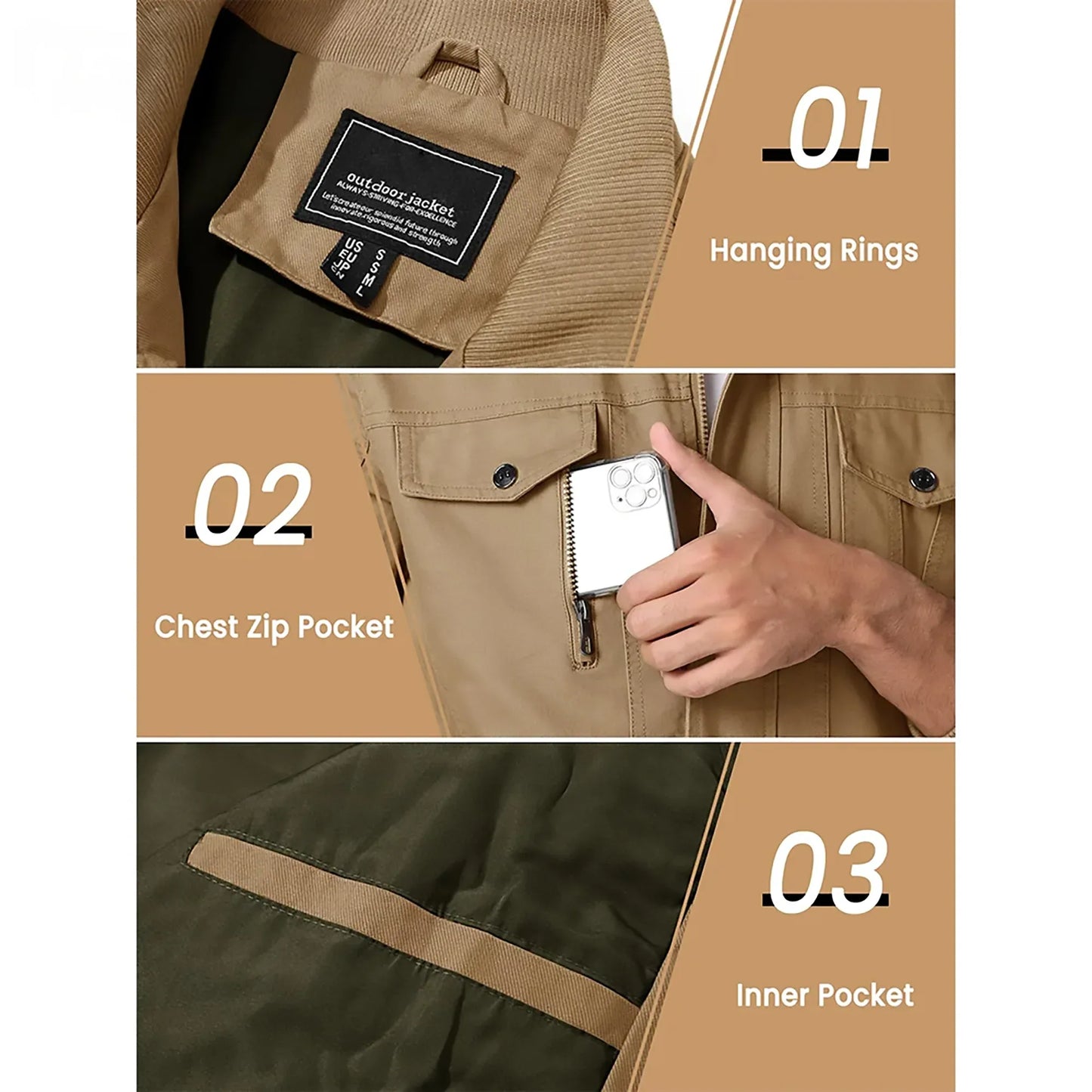 leichte-herren-bomberjacke-mit-stehkragen-und-cargo-taschen-bomberjacke-jlr-design-6 - JLR Design