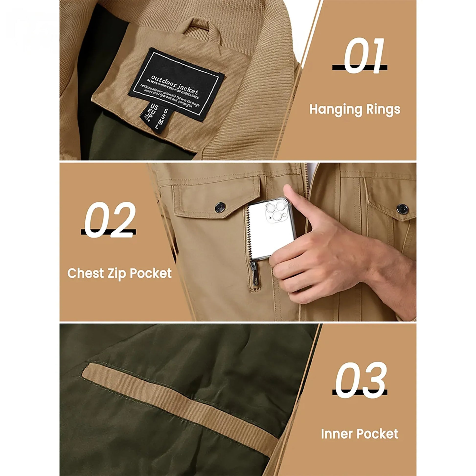 leichte-herren-bomberjacke-mit-stehkragen-und-cargo-taschen-bomberjacke-jlr-design-6 - JLR Design
