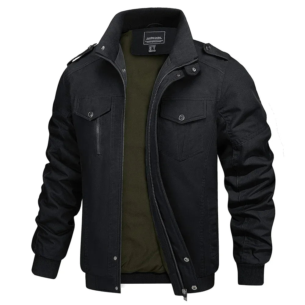 leichte-herren-bomberjacke-mit-stehkragen-und-cargo-taschen-bomberjacke-jlr-design-8 - JLR Design