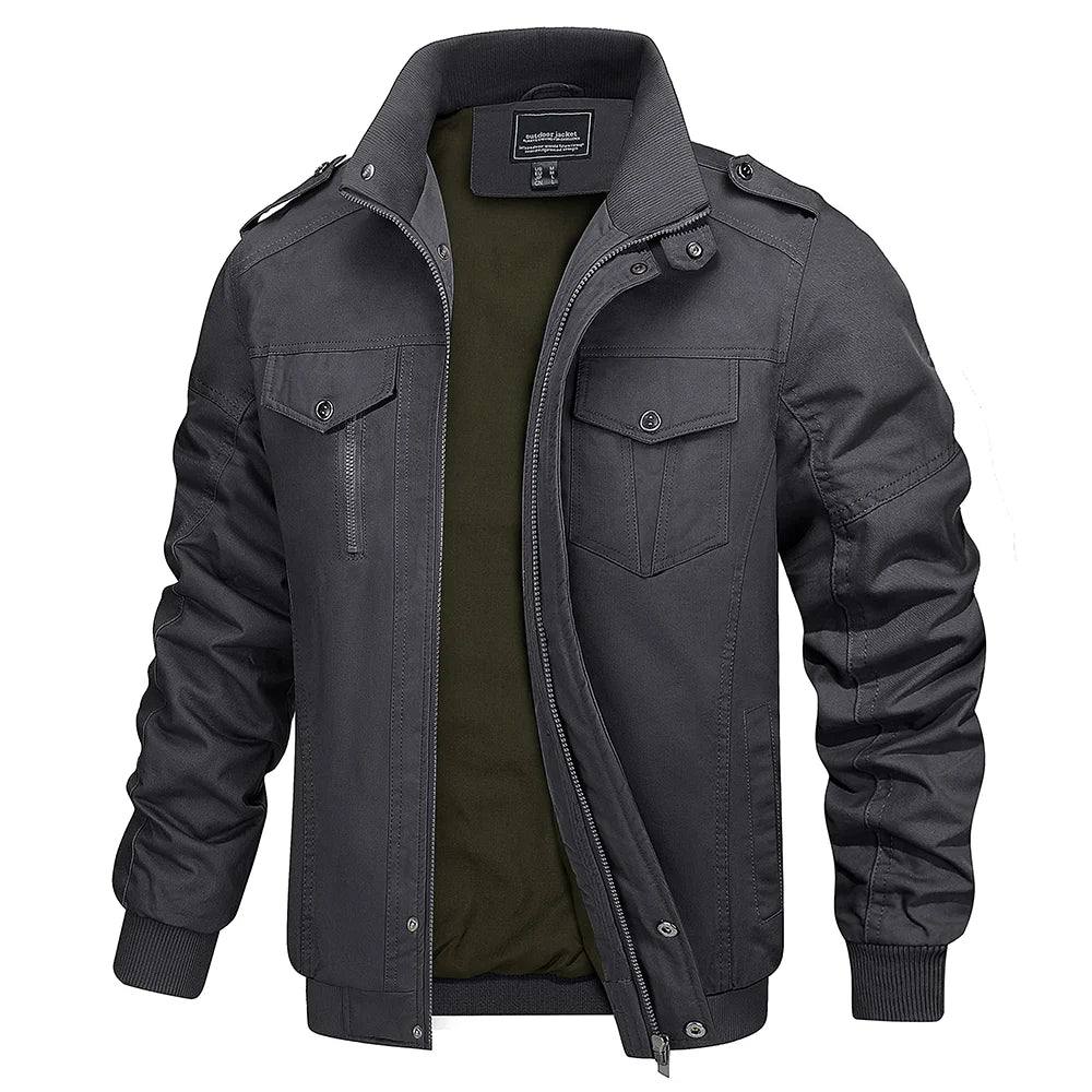 leichte-herren-bomberjacke-mit-stehkragen-und-cargo-taschen-bomberjacke-jlr-design-9 - JLR Design