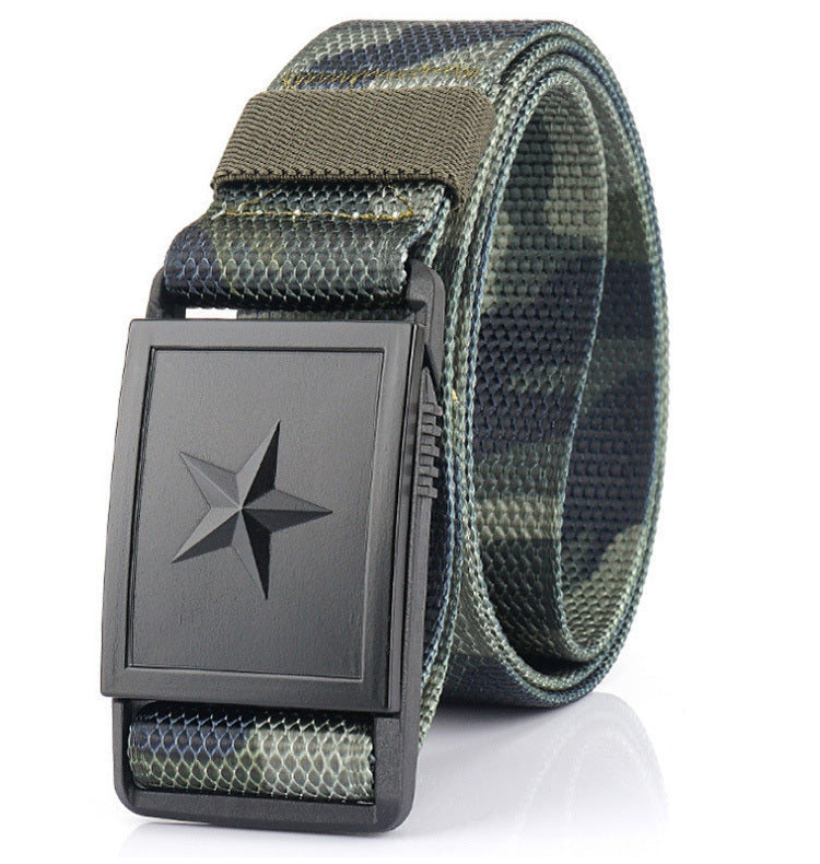 Herren Canvas Gürtel mit Magnetschnalle und Stern Gürtel JLR Design