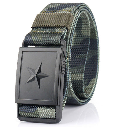 Herren Canvas Gürtel mit Magnetschnalle und Stern Gürtel JLR Design