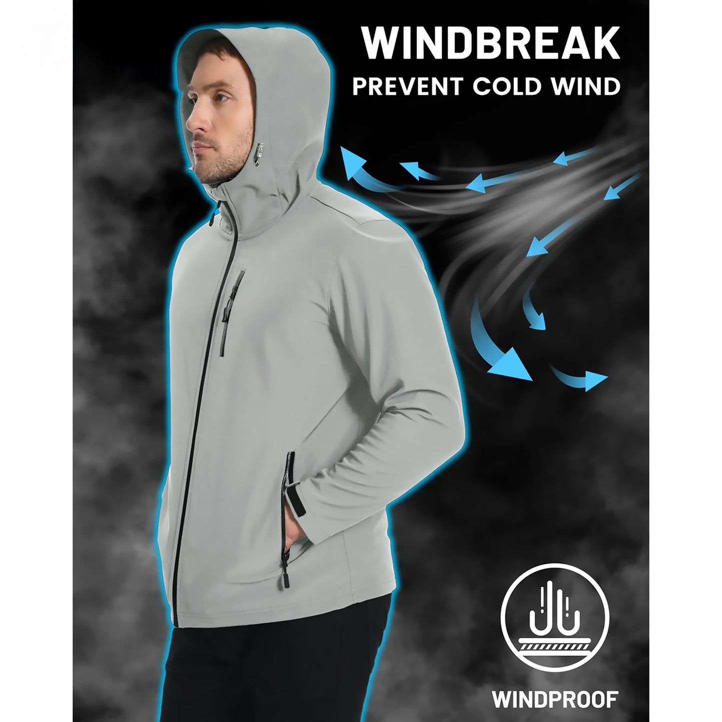Herren Softshell-Jacke mit Fleece-Futter – Wasserfest & Winddicht Bomberjacke JLR Design