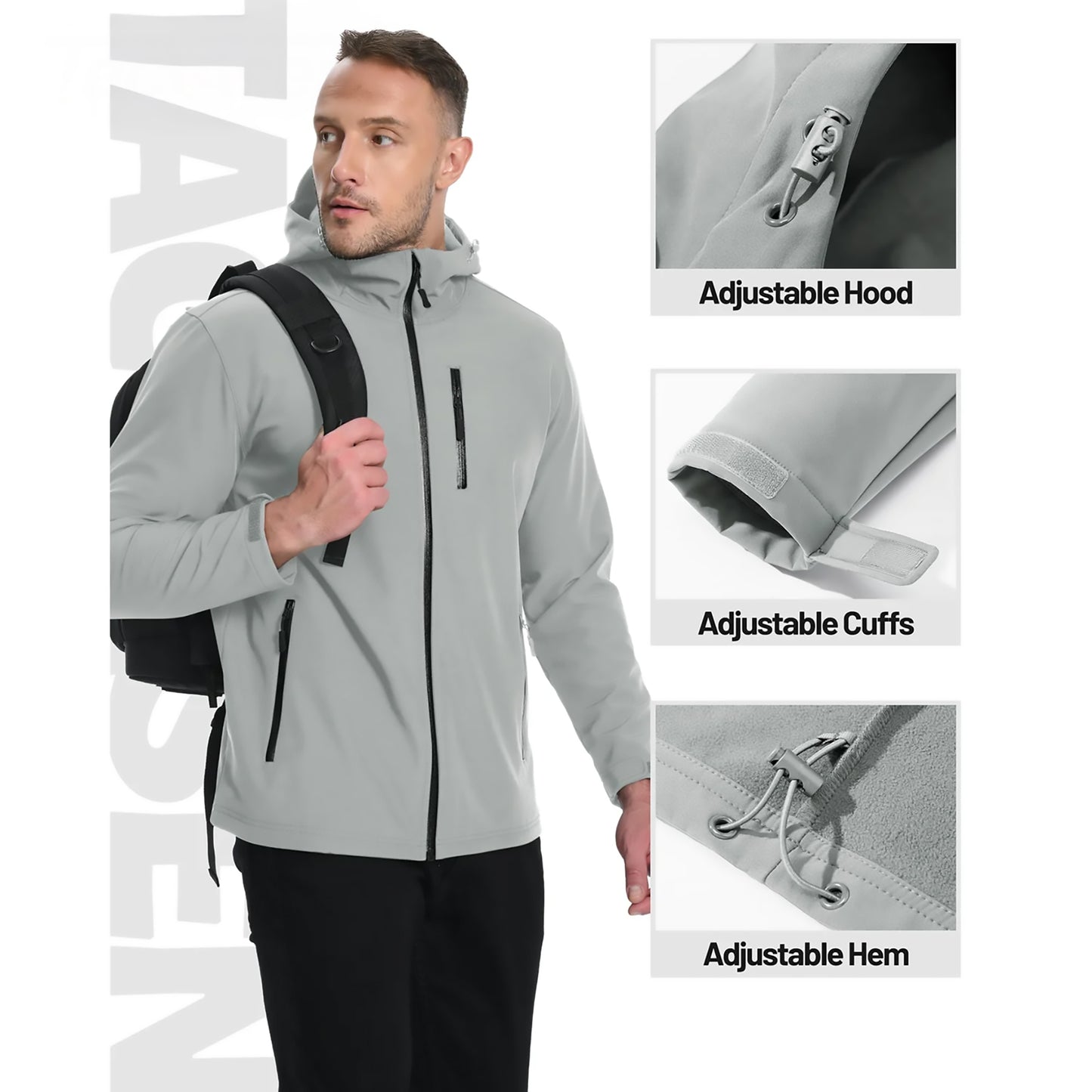 Herren Softshell-Jacke mit Fleece-Futter – Wasserfest & Winddicht Bomberjacke JLR Design