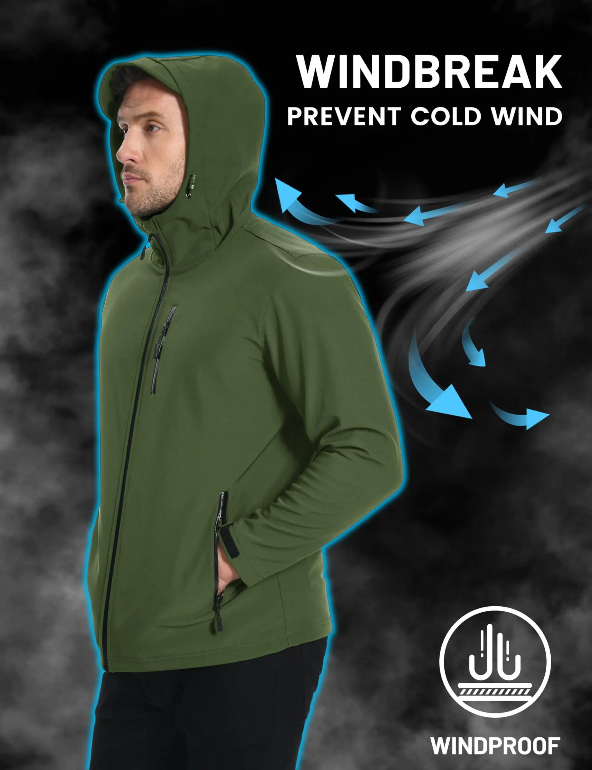 Herren Softshell-Jacke mit Fleece-Futter – Wasserfest & Winddicht Bomberjacke JLR Design