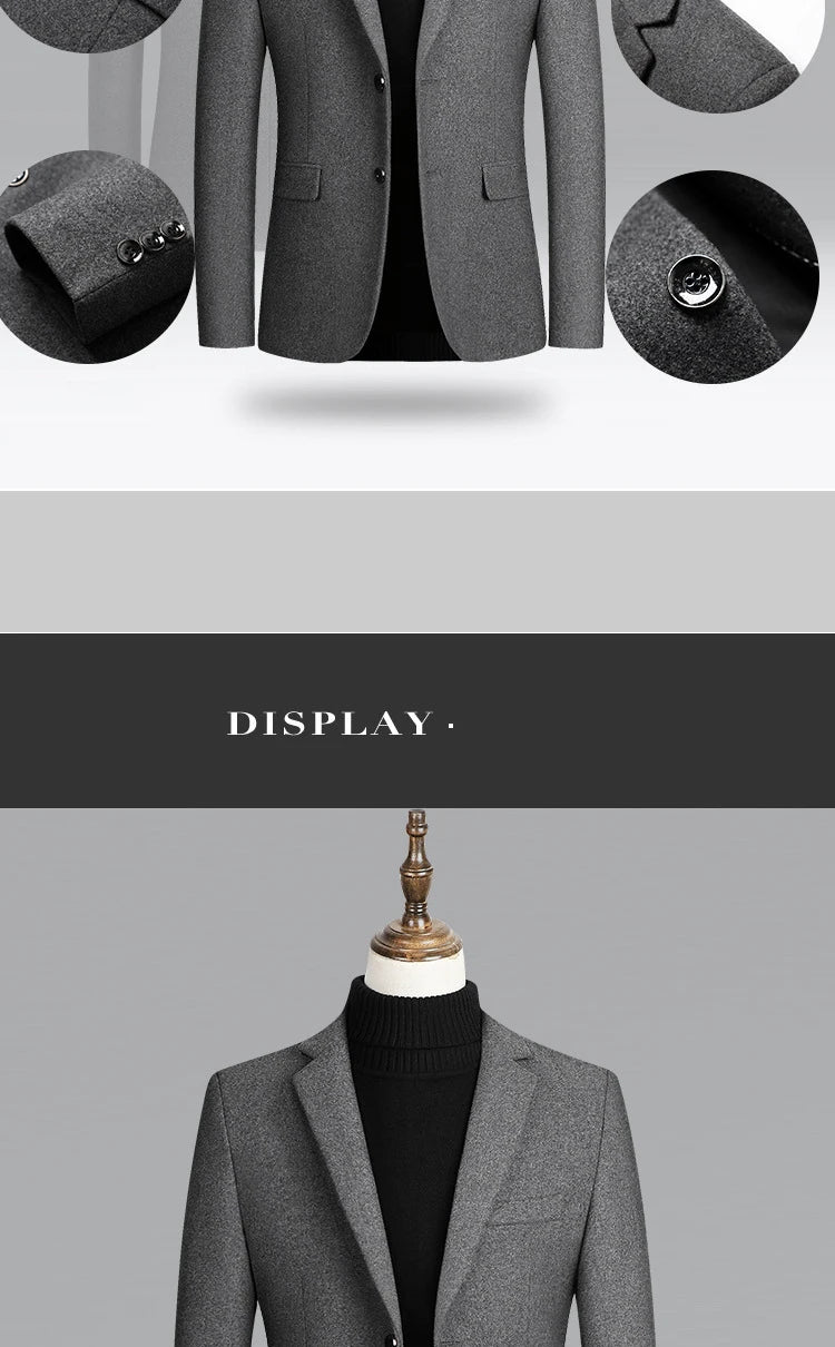 Herren Woll-Blazer – Regular Fit für Business-Casual Mantel JLR Design