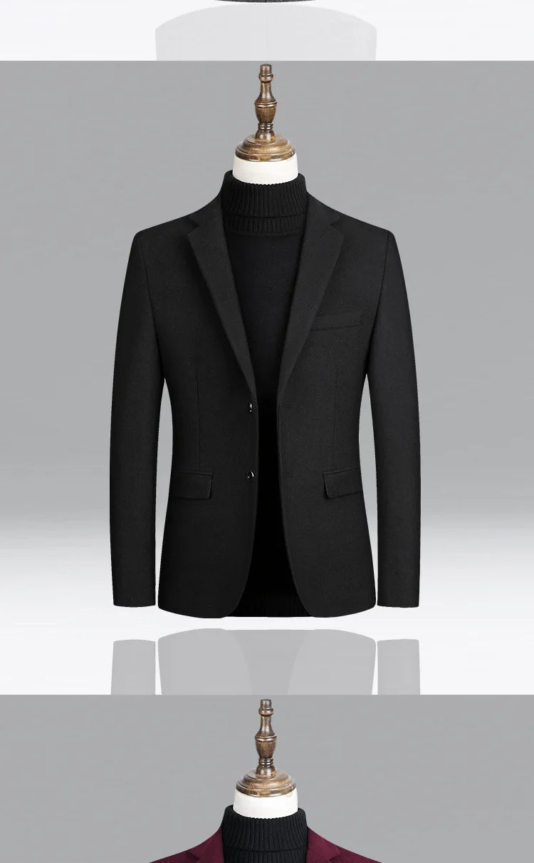 Herren Woll-Blazer – Regular Fit für Business-Casual Mantel JLR Design