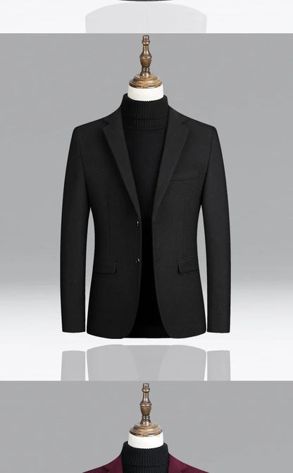 Herren Woll-Blazer – Regular Fit für Business-Casual Mantel JLR Design