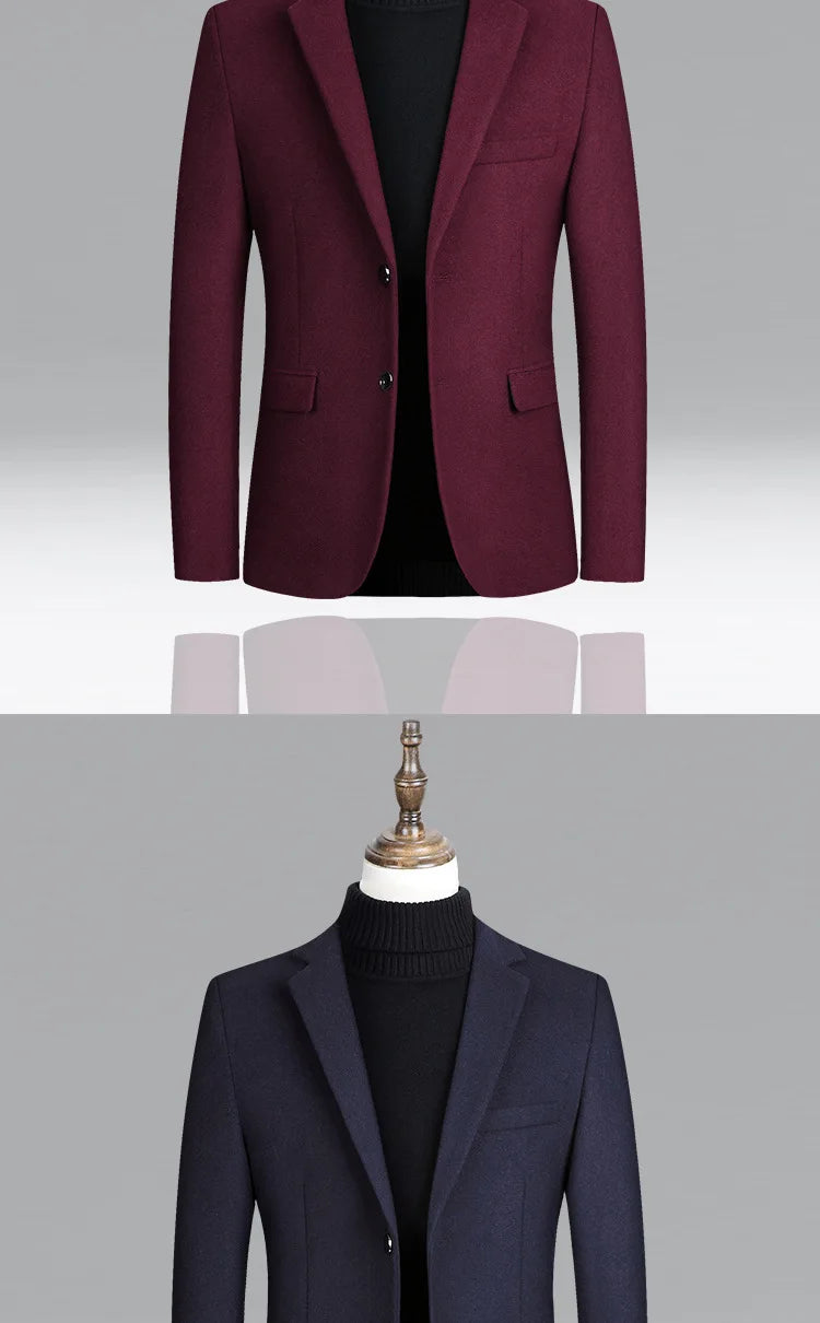 Herren Woll-Blazer – Regular Fit für Business-Casual Mantel JLR Design