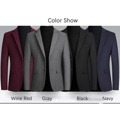 Herren Woll-Blazer – Regular Fit für Business-Casual Mantel JLR Design