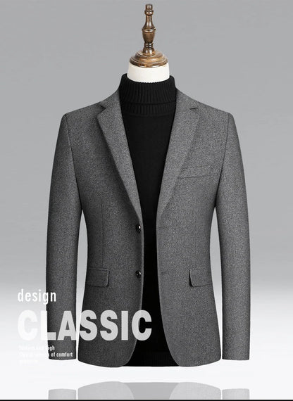 Herren Woll-Blazer – Regular Fit für Business-Casual Mantel JLR Design