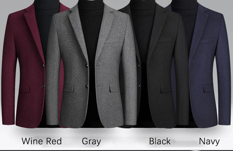Herren Woll-Blazer – Regular Fit für Business-Casual Mantel JLR Design