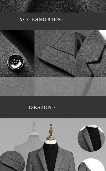 Herren Woll-Blazer – Regular Fit für Business-Casual Mantel JLR Design