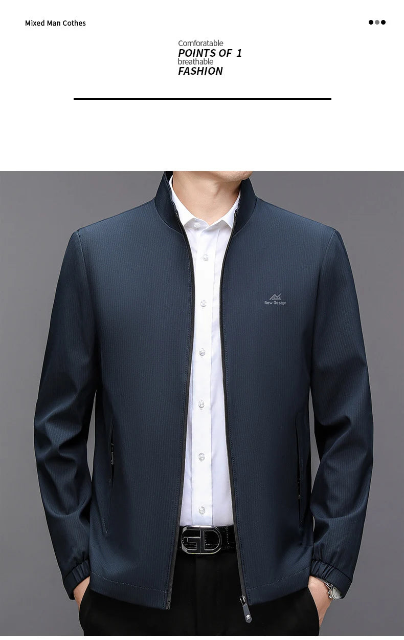 Herrenjacke mit Stehkragen – Lässiger Business-Look Jacke JLR Design
