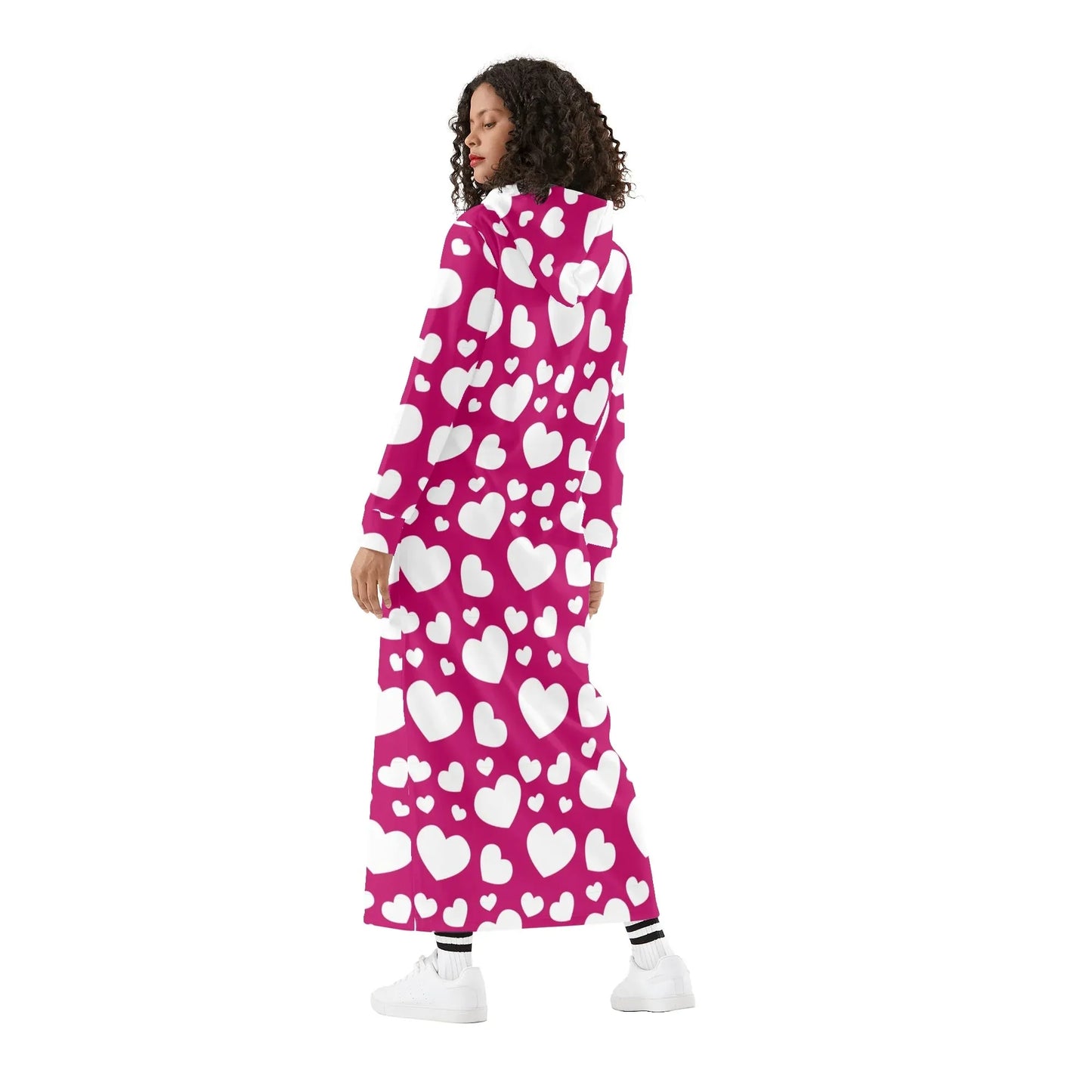 bequemes-leichtes-hoodie-kleid-mit-herzchen-hoodiekleid-jlr-design-31078 - JLR Design