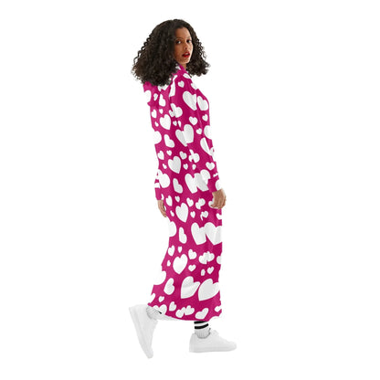 bequemes-leichtes-hoodie-kleid-mit-herzchen-hoodiekleid-jlr-design-26739 - JLR Design
