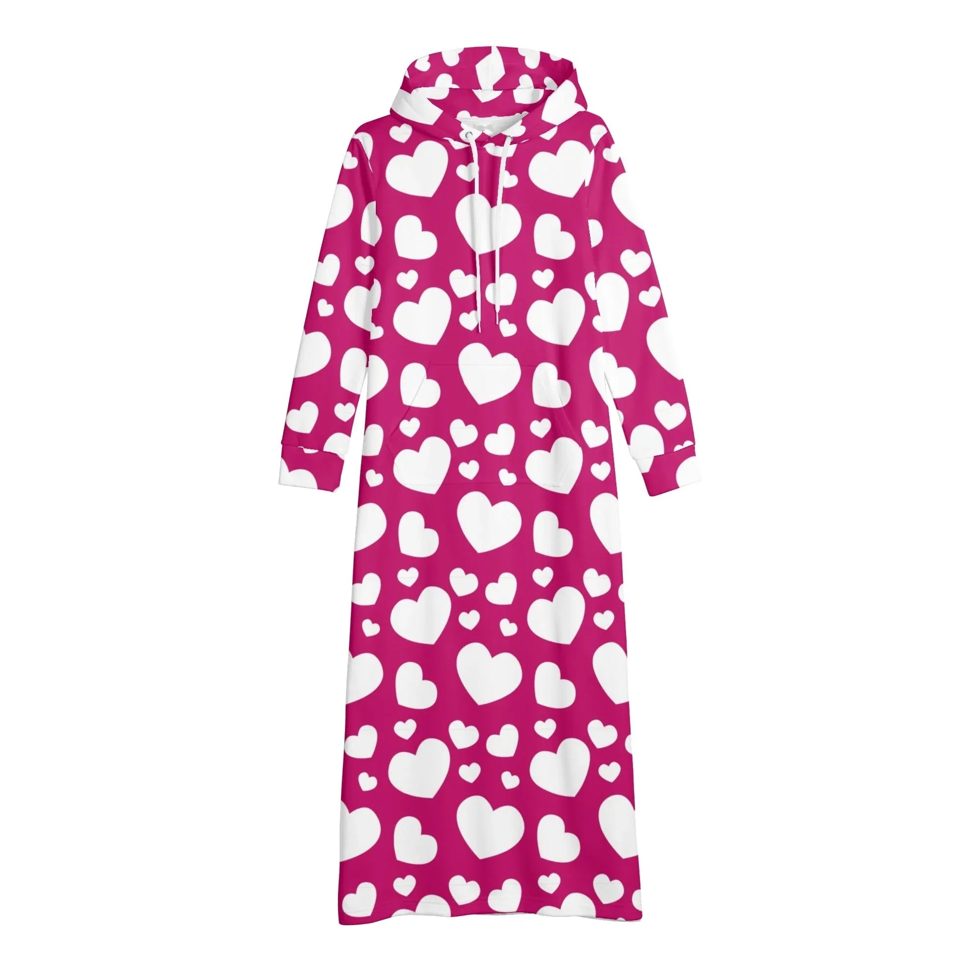 bequemes-leichtes-hoodie-kleid-mit-herzchen-hoodiekleid-jlr-design-28273 - JLR Design