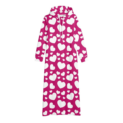 bequemes-leichtes-hoodie-kleid-mit-herzchen-hoodiekleid-jlr-design-28273 - JLR Design