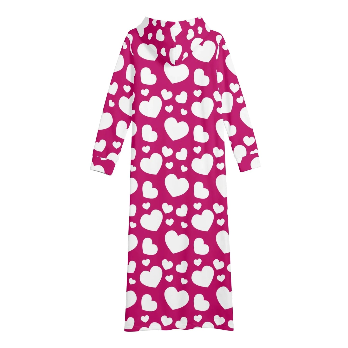 bequemes-leichtes-hoodie-kleid-mit-herzchen-hoodiekleid-jlr-design-69344 - JLR Design