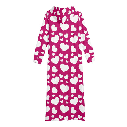 bequemes-leichtes-hoodie-kleid-mit-herzchen-hoodiekleid-jlr-design-69344 - JLR Design