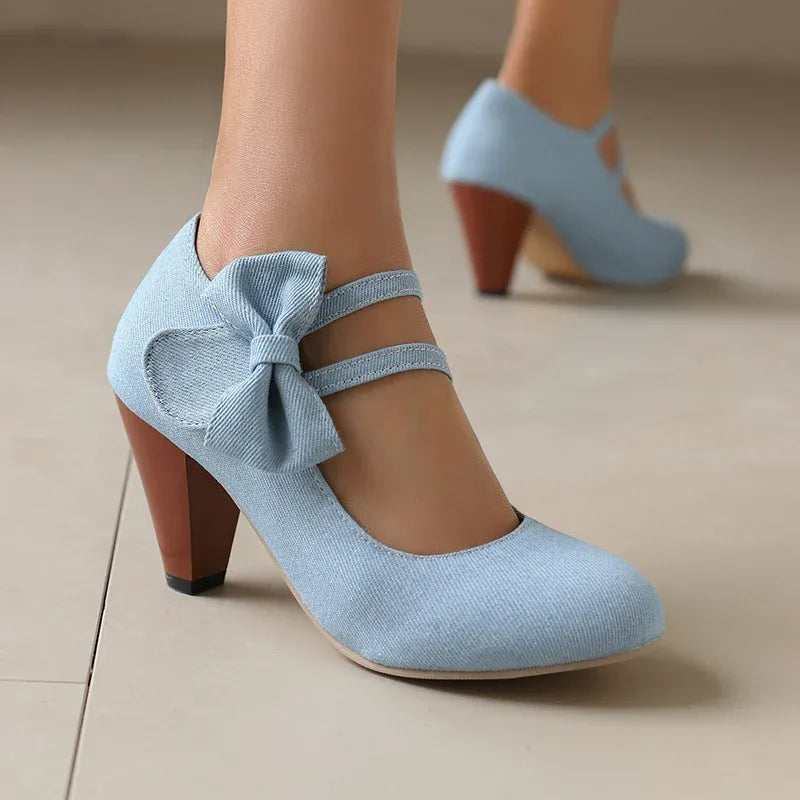 high-heels-mit-schleife-im-jeanslook-high-heels-jlr-design-13207 - JLR Design