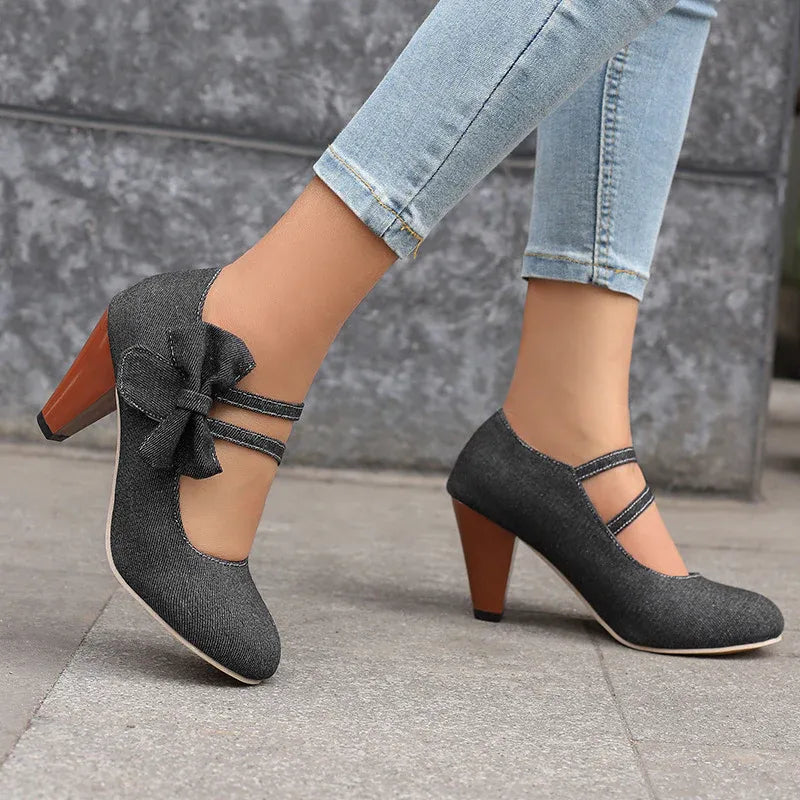 high-heels-mit-schleife-im-jeanslook-high-heels-jlr-design-92399 - JLR Design