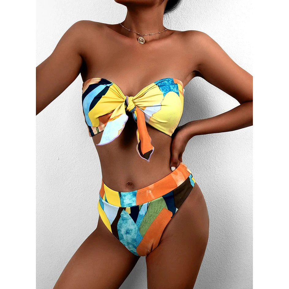 High Waist Bikini Set mit Schleife Bikini mit Schleife JLR Design