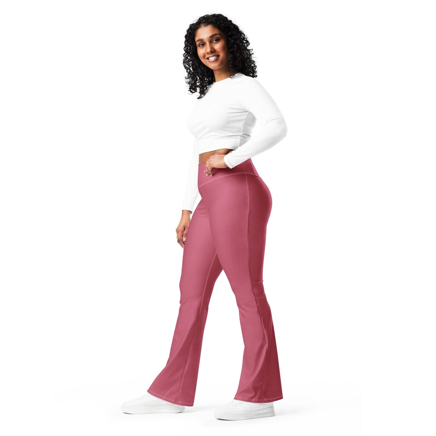 Hippie Pink High Waist Flare Leggings Flare Leggings 59.99 Flare, High, Hippie, Leggings, Pink, Waist JLR Design