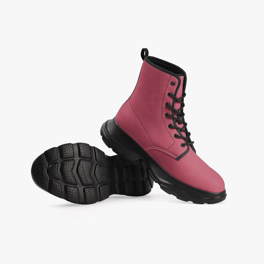 Hippie Pink Leather Chunky Boots Boots JLR Design