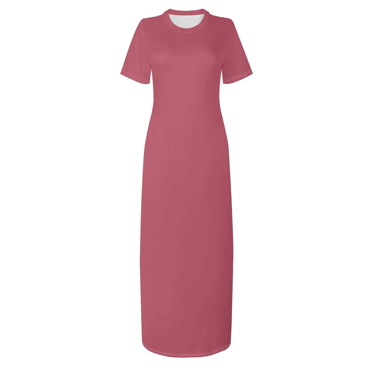 hippie-pink-short-sleeve-long-dress-long-dress-jlr-design-44115 - JLR Design