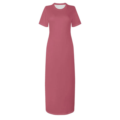 hippie-pink-short-sleeve-long-dress-long-dress-jlr-design-44115 - JLR Design