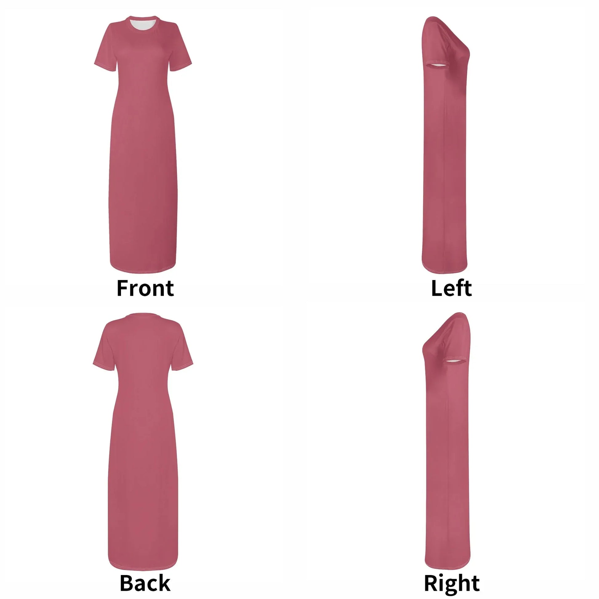 hippie-pink-short-sleeve-long-dress-long-dress-jlr-design-54751 - JLR Design