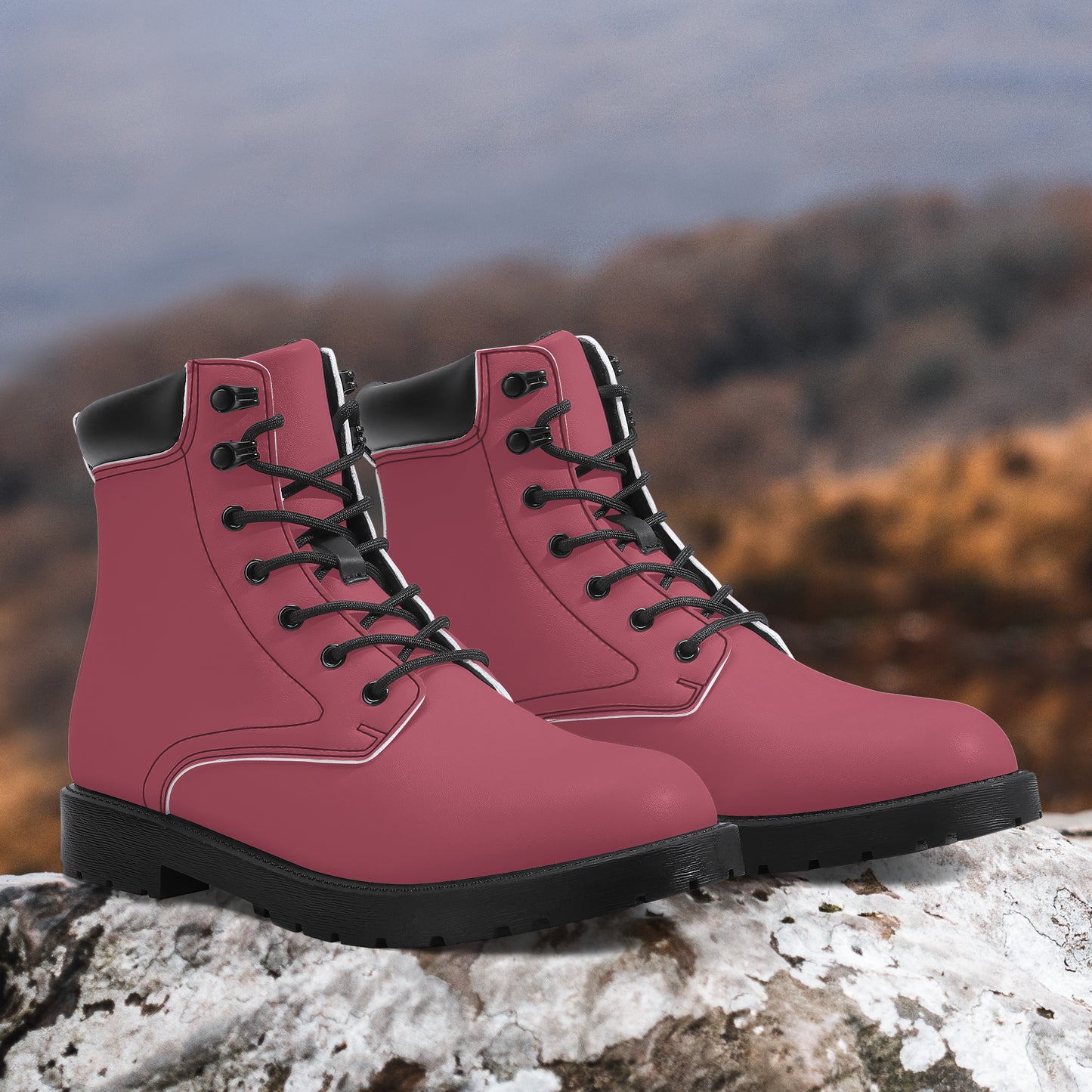 Hippie Pinke Leder Boots | Stylische und Warme Winterstiefel Boots JLR Design