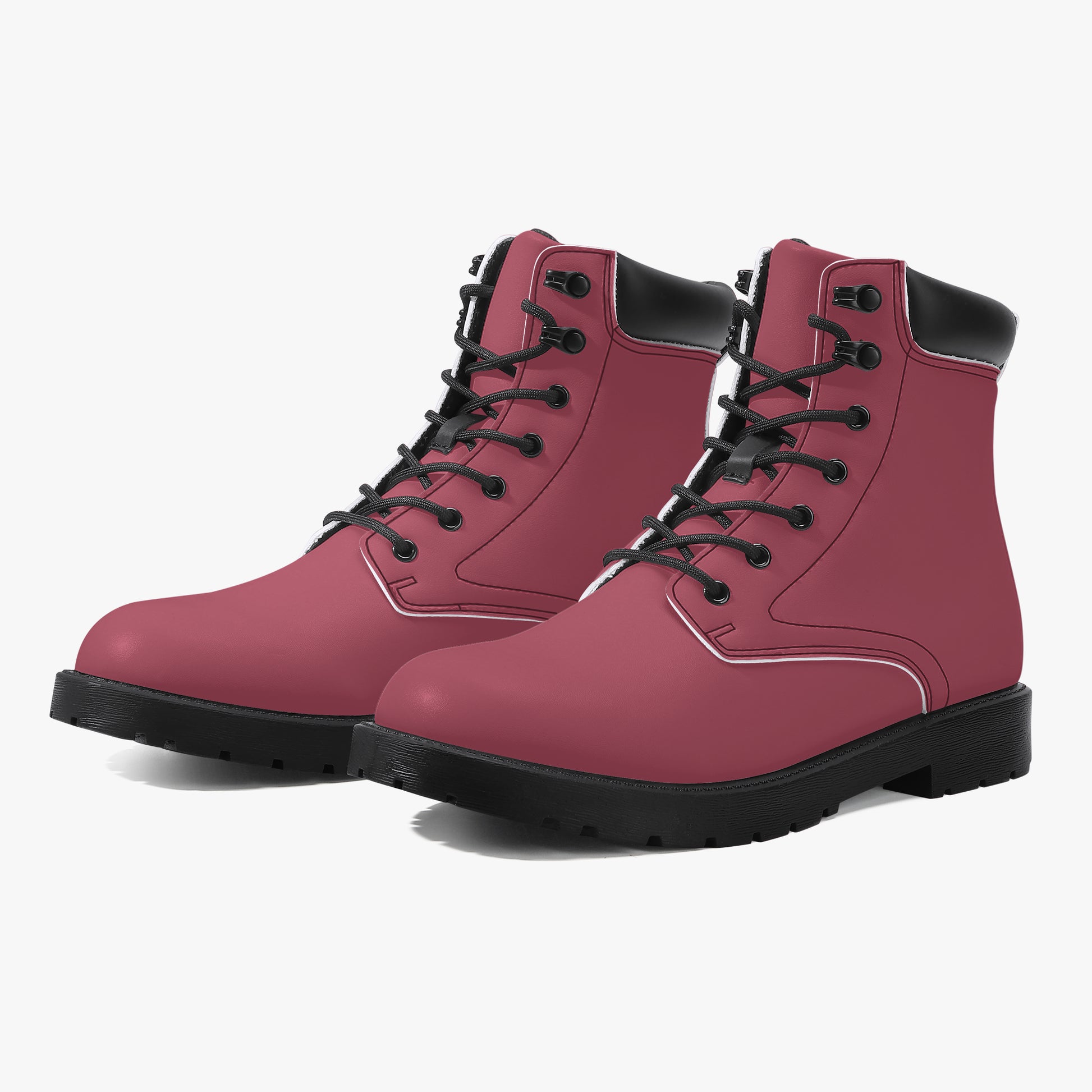 Hippie Pinke Leder Boots | Stylische und Warme Winterstiefel Boots JLR Design