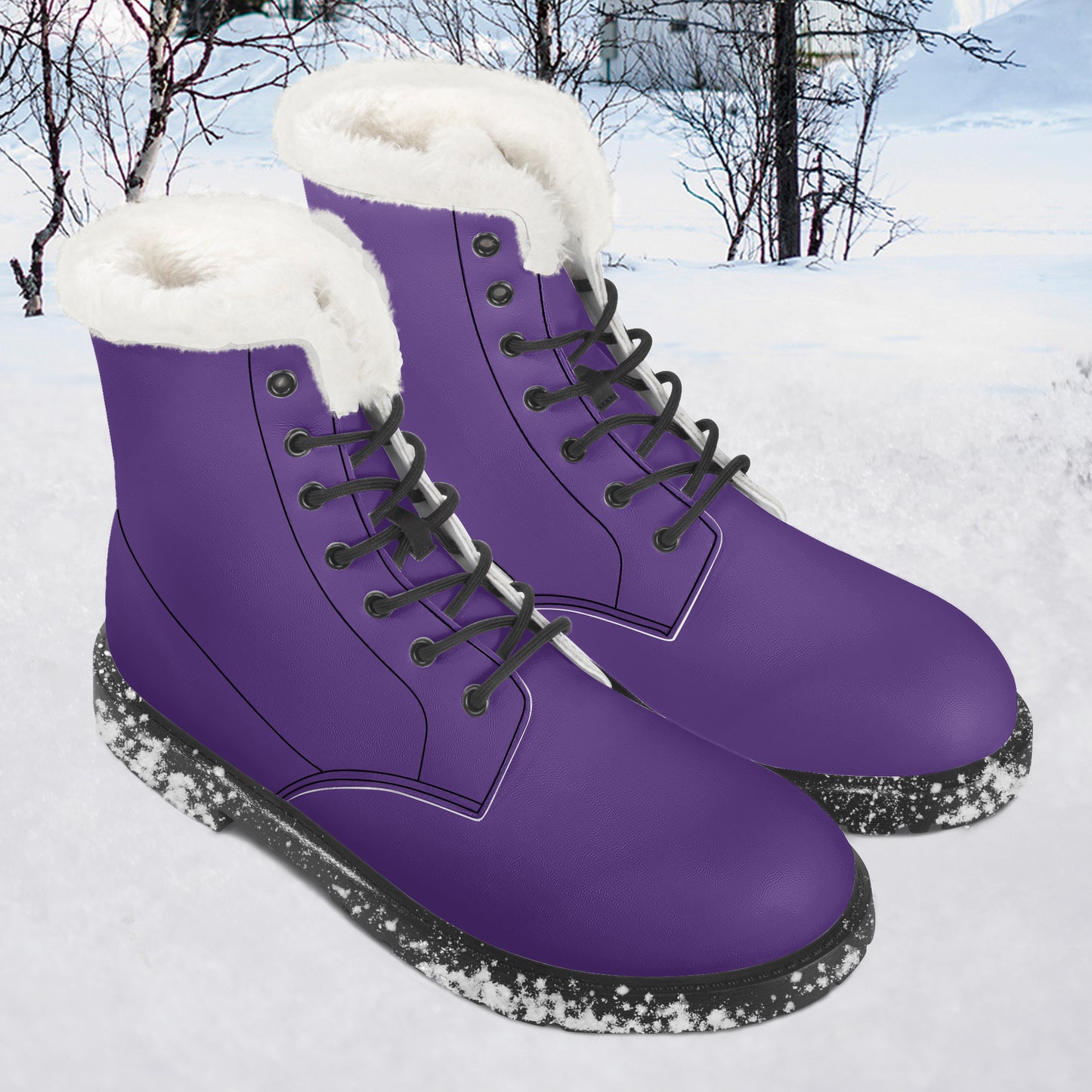 Indigo Faux Fur Leder Boots Boots JLR Design