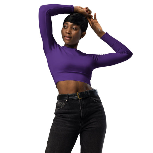Indigo Long Sleeve Damen Crop Top Long Sleeve Crop Top JLR Design