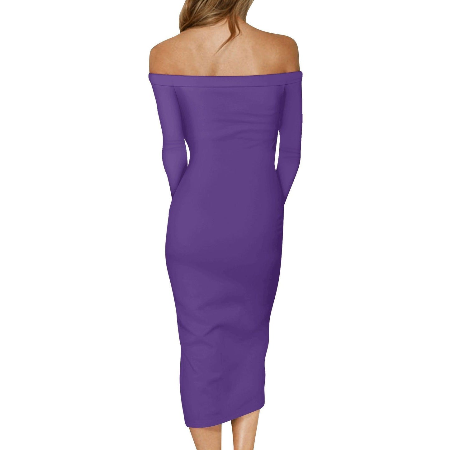 Indigo Long Sleeve Off-Shoulder-Kleid -- Indigo Long Sleeve Off-Shoulder-Kleid - undefined Off-Shoulder-Kleid | JLR Design