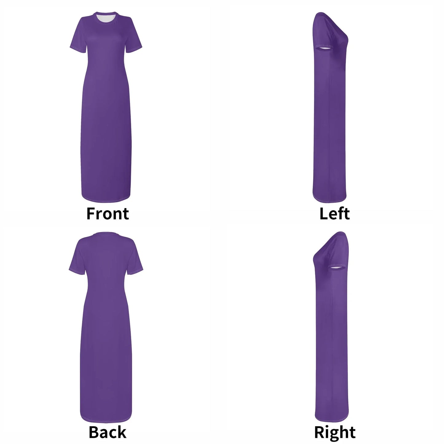 indigo-short-sleeve-long-dress-long-dress-jlr-design-38617 - JLR Design