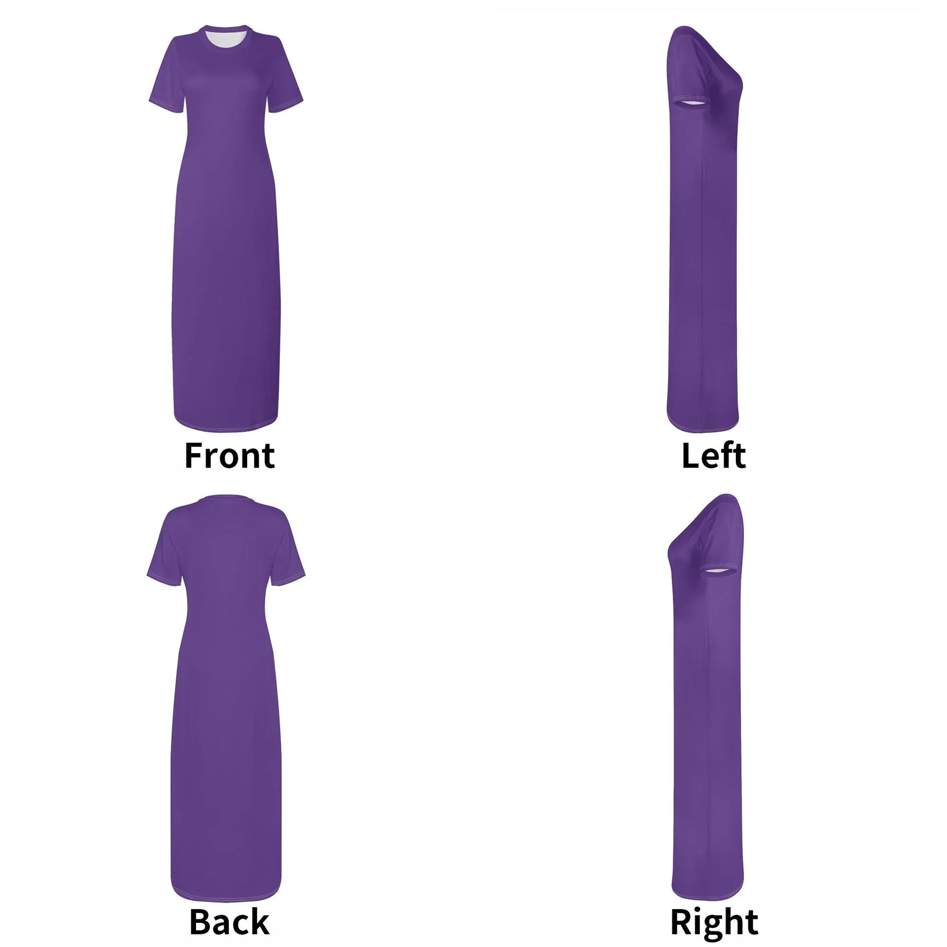 indigo-short-sleeve-long-dress-long-dress-jlr-design-38617 - JLR Design