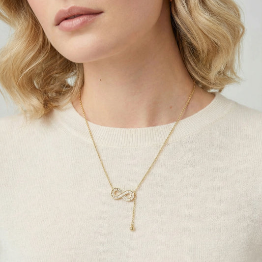 Infinity Baguette Collier – 14K Gold-Veredelung & Kristalle