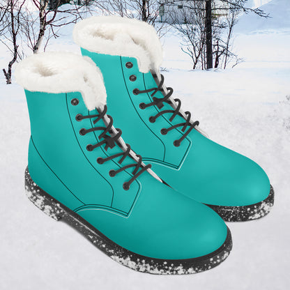 Iris Blue Faux Fur Leder Boots Boots JLR Design