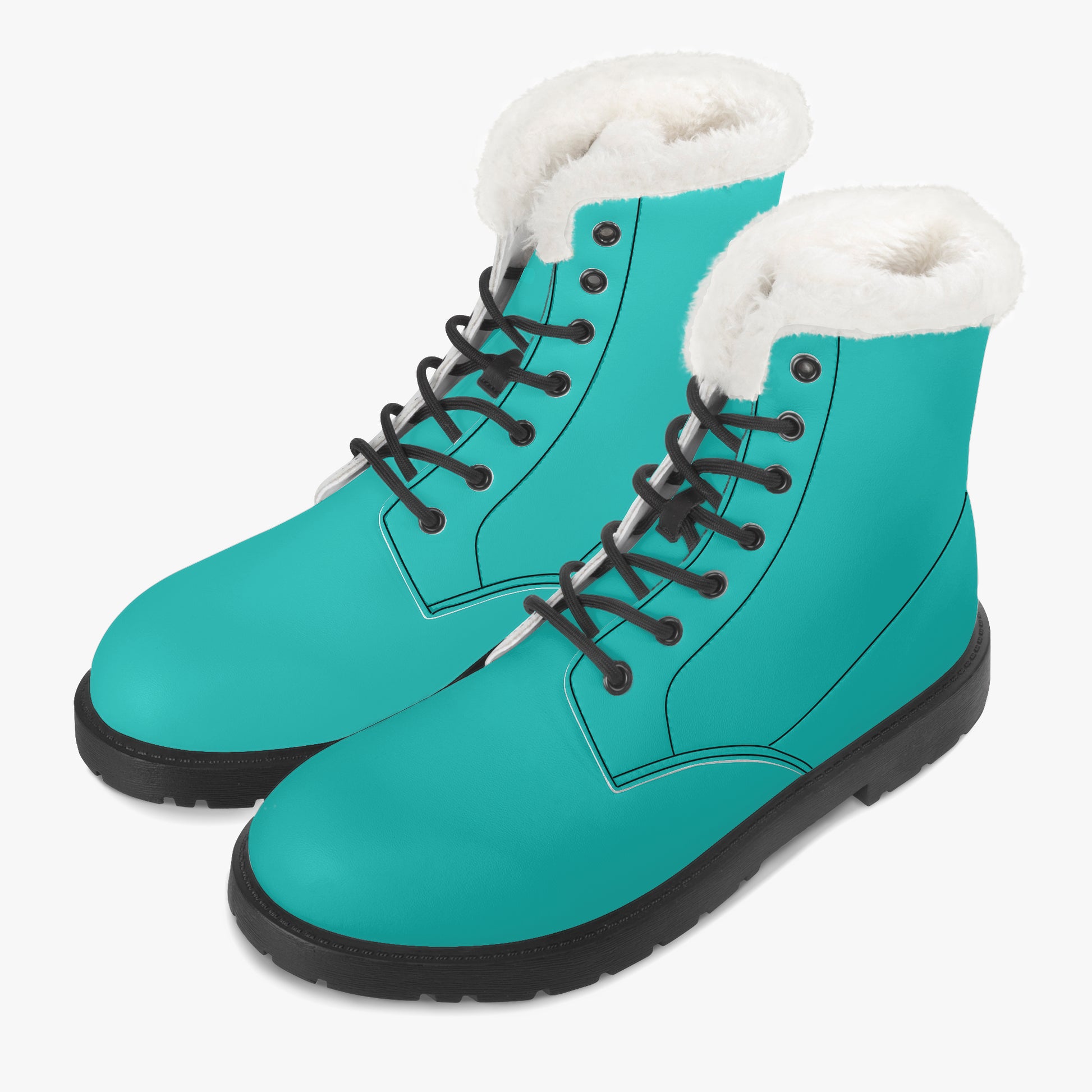 Iris Blue Faux Fur Leder Boots Boots JLR Design