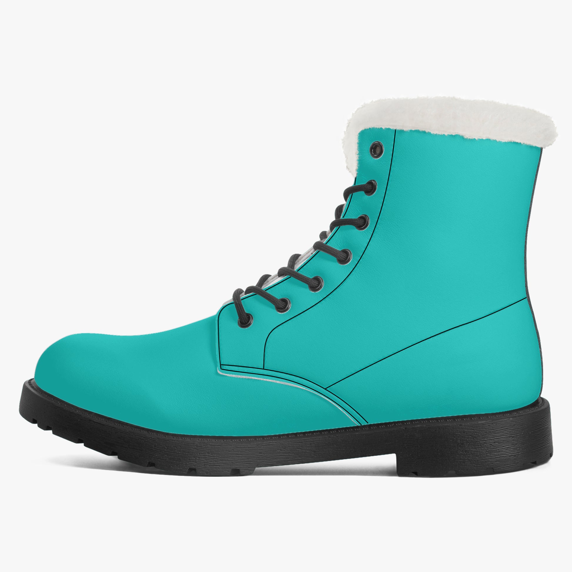 Iris Blue Faux Fur Leder Boots Boots JLR Design