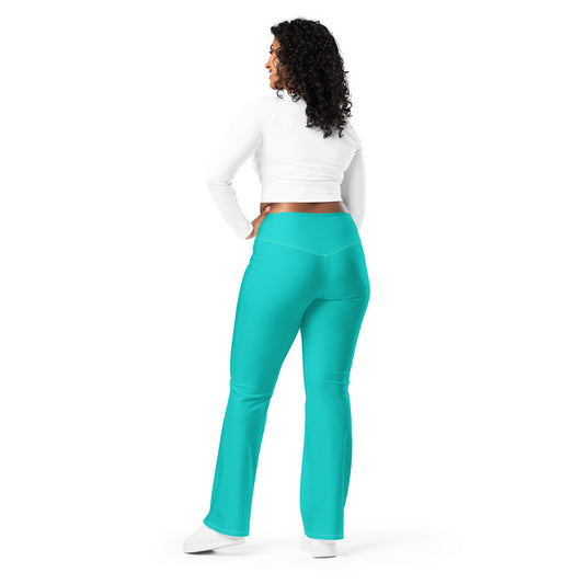 Iris Blue High Waist Flare Leggings Flare Leggings JLR Design