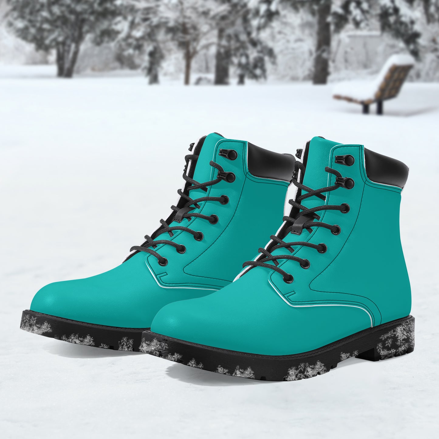 Iris Blue Leder Boots | Stylische und Warme Winterstiefel Boots JLR Design