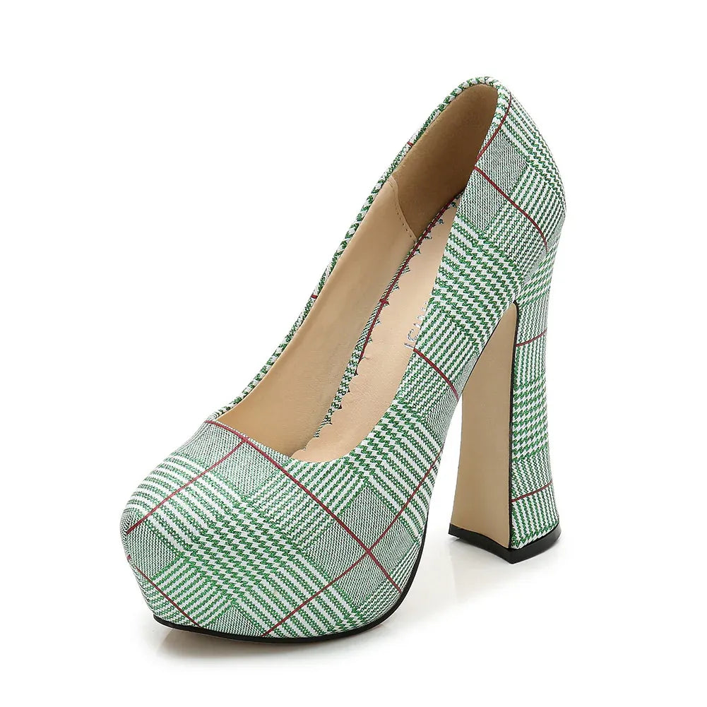 karierte-high-heels-mit-14cm-absatz-high-heels-jlr-design-93141 - JLR Design