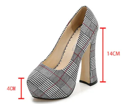 karierte-high-heels-mit-14cm-absatz-high-heels-jlr-design-78998 - JLR Design