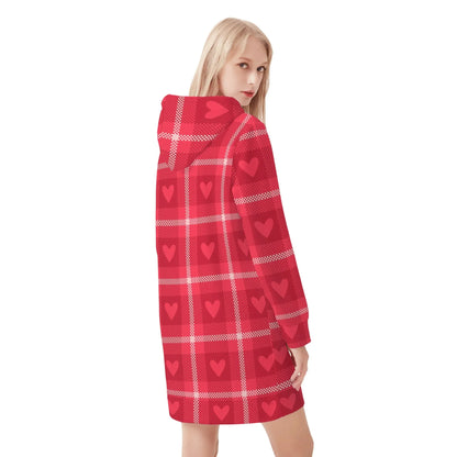 karo-hearts-velvet-hoodie-dress-hoodiekleid-jlr-design-80637 - JLR Design